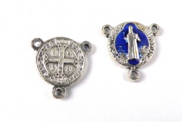 St Benedikt senterknute med blå emalje