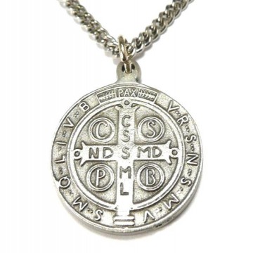 St.Benedict medaljong i tinn