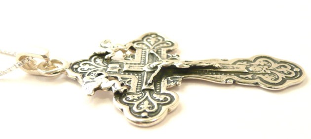 Ortodoks sølvkors med engler